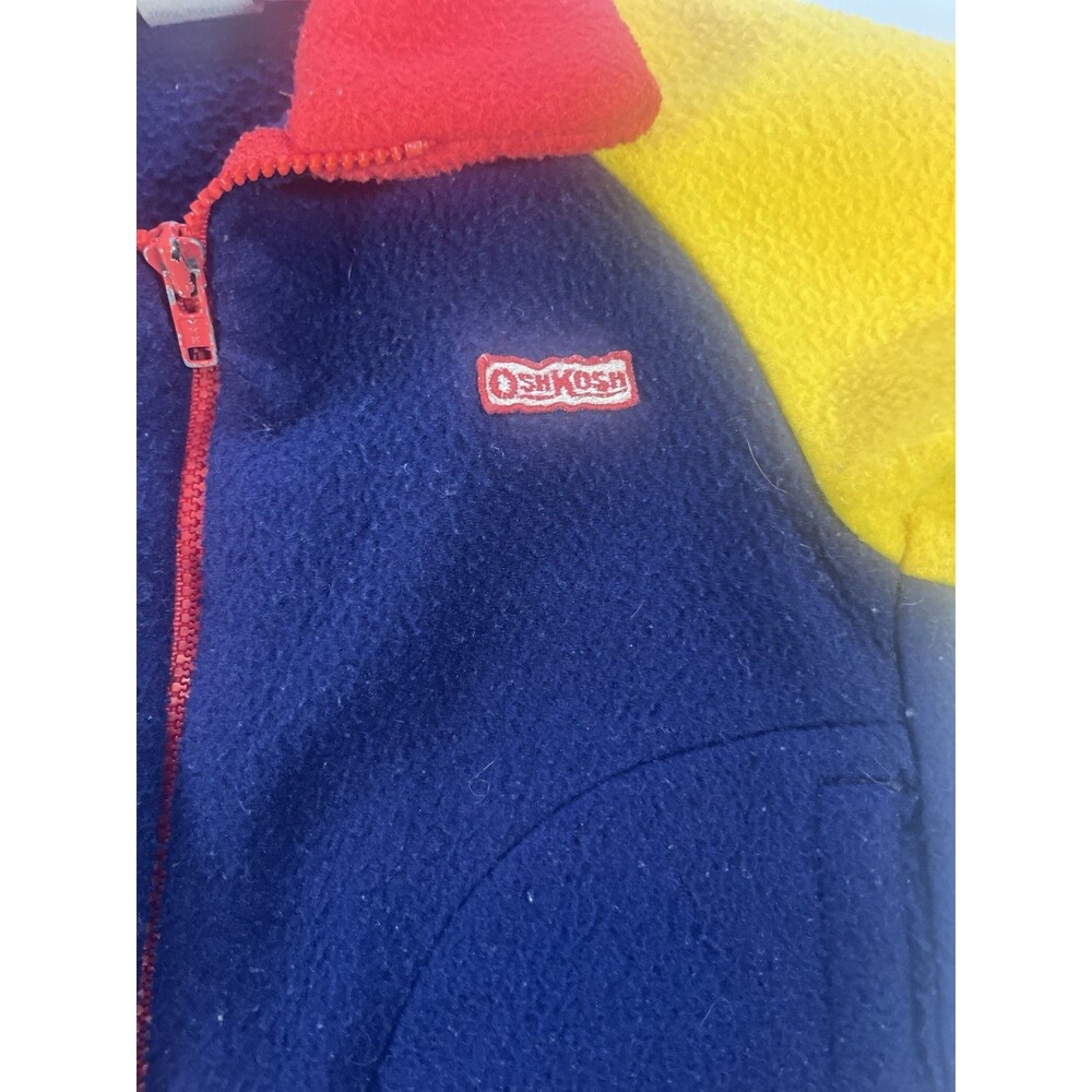 Vintage OshKosh B’gosh Colorblock Fleece Jacket – Size 4 Toddler – Made in USA - Picture 2 of 16